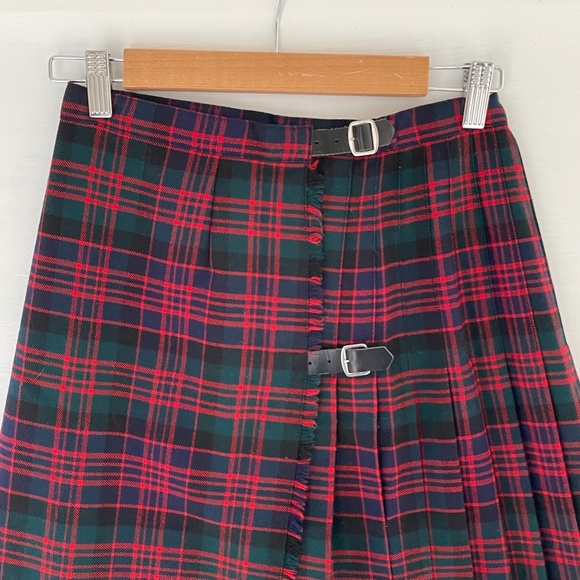 John Morrison Kilt Tartan Plaid Skirt Wool Pleated Made in Scotland UK/14  US/S - Picture 10 of 16